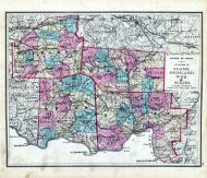 Ohio County Map - Adams, Highland, Pike, Scioto, Fayette County 1875